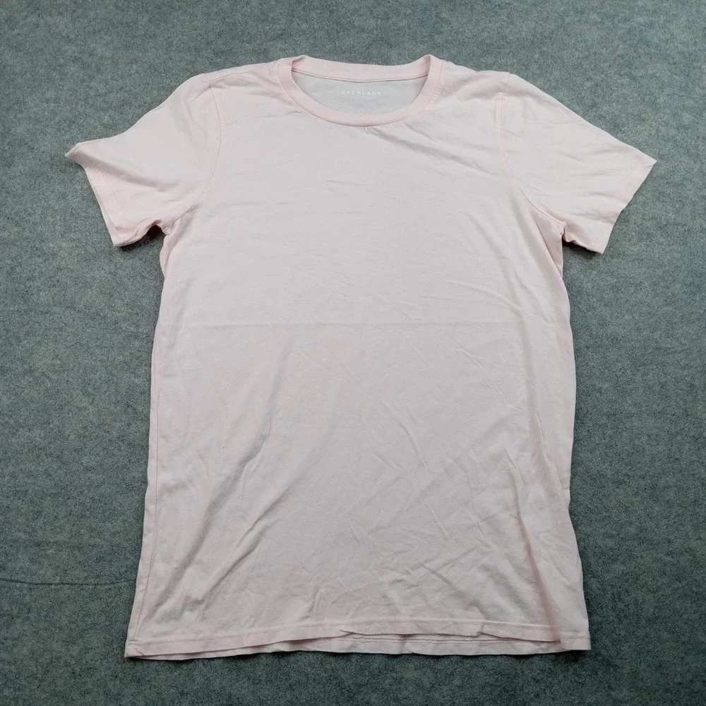 Everlane Shirt Mens Medium Pink Supima Cotton Crewneck T-Shirt Tee Basic Solid - Picture 1 of 6